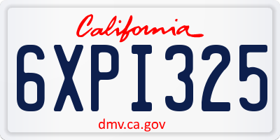 CA license plate 6XPI325