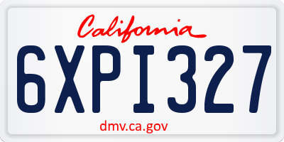 CA license plate 6XPI327