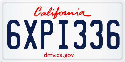 CA license plate 6XPI336