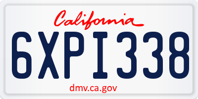 CA license plate 6XPI338