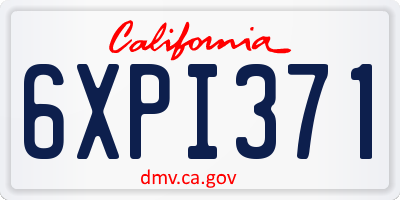 CA license plate 6XPI371