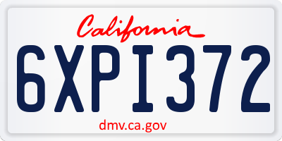 CA license plate 6XPI372