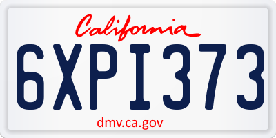 CA license plate 6XPI373