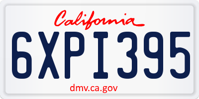 CA license plate 6XPI395