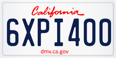 CA license plate 6XPI400