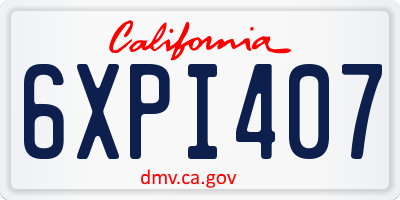 CA license plate 6XPI407