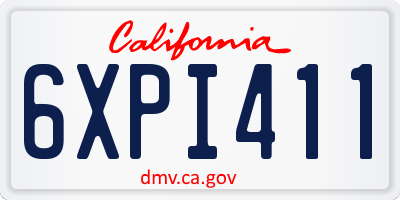 CA license plate 6XPI411