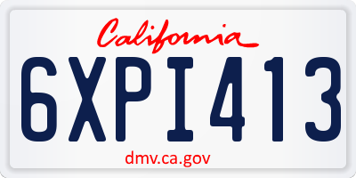 CA license plate 6XPI413