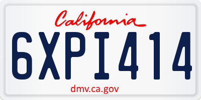 CA license plate 6XPI414