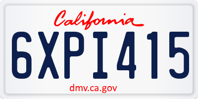 CA license plate 6XPI415