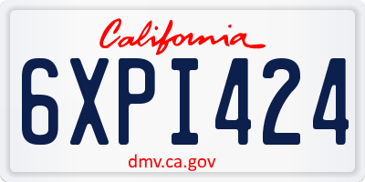 CA license plate 6XPI424