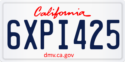 CA license plate 6XPI425