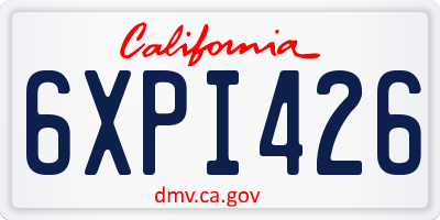 CA license plate 6XPI426