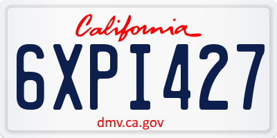 CA license plate 6XPI427