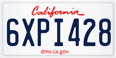 CA license plate 6XPI428