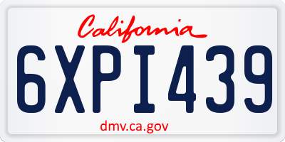 CA license plate 6XPI439
