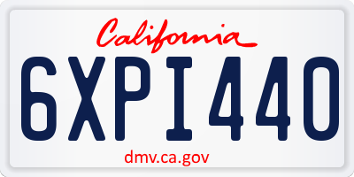 CA license plate 6XPI440