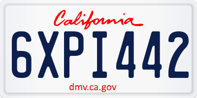 CA license plate 6XPI442