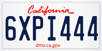 CA license plate 6XPI444