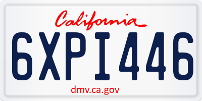 CA license plate 6XPI446