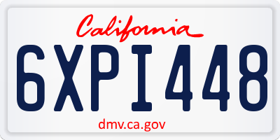 CA license plate 6XPI448