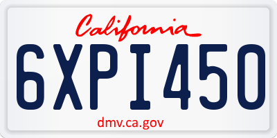 CA license plate 6XPI450