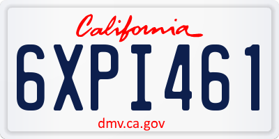 CA license plate 6XPI461