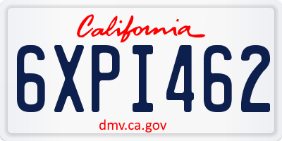 CA license plate 6XPI462