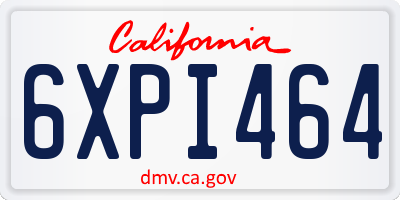 CA license plate 6XPI464