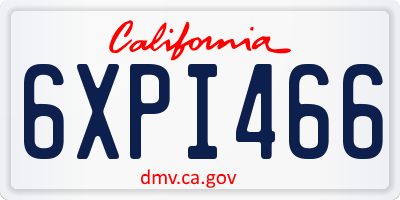 CA license plate 6XPI466