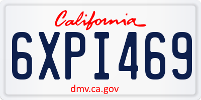 CA license plate 6XPI469