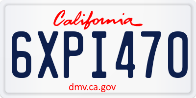 CA license plate 6XPI470