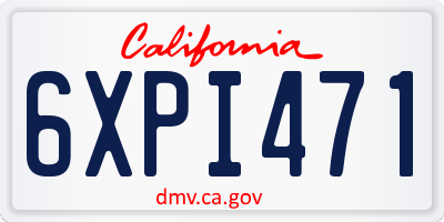 CA license plate 6XPI471