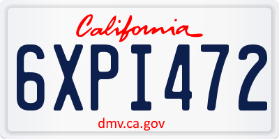 CA license plate 6XPI472