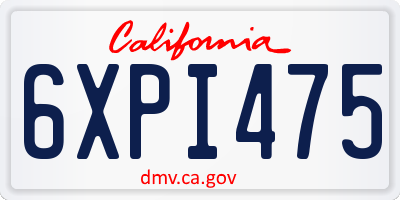 CA license plate 6XPI475