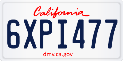 CA license plate 6XPI477