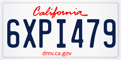 CA license plate 6XPI479