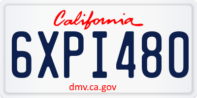 CA license plate 6XPI480