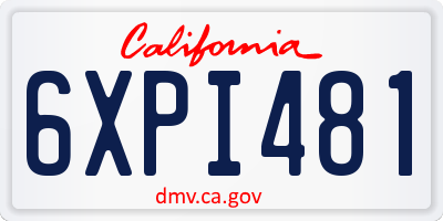 CA license plate 6XPI481