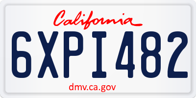 CA license plate 6XPI482