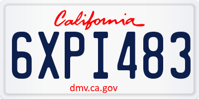 CA license plate 6XPI483