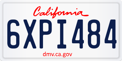 CA license plate 6XPI484