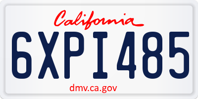 CA license plate 6XPI485