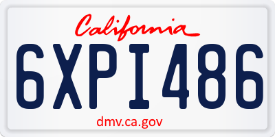 CA license plate 6XPI486