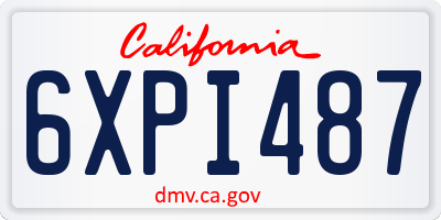 CA license plate 6XPI487