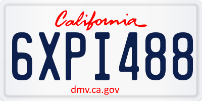 CA license plate 6XPI488