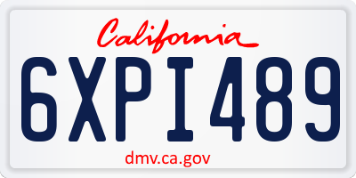 CA license plate 6XPI489