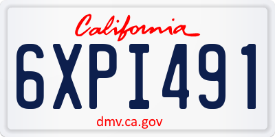 CA license plate 6XPI491