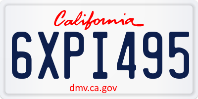 CA license plate 6XPI495