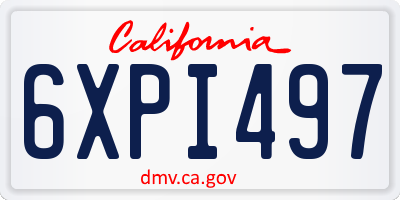 CA license plate 6XPI497